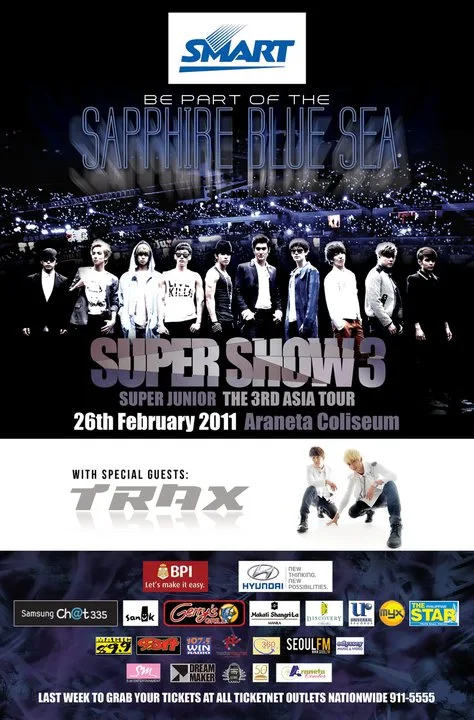 The Super Show 3 poster, with SeoulFM among the partners